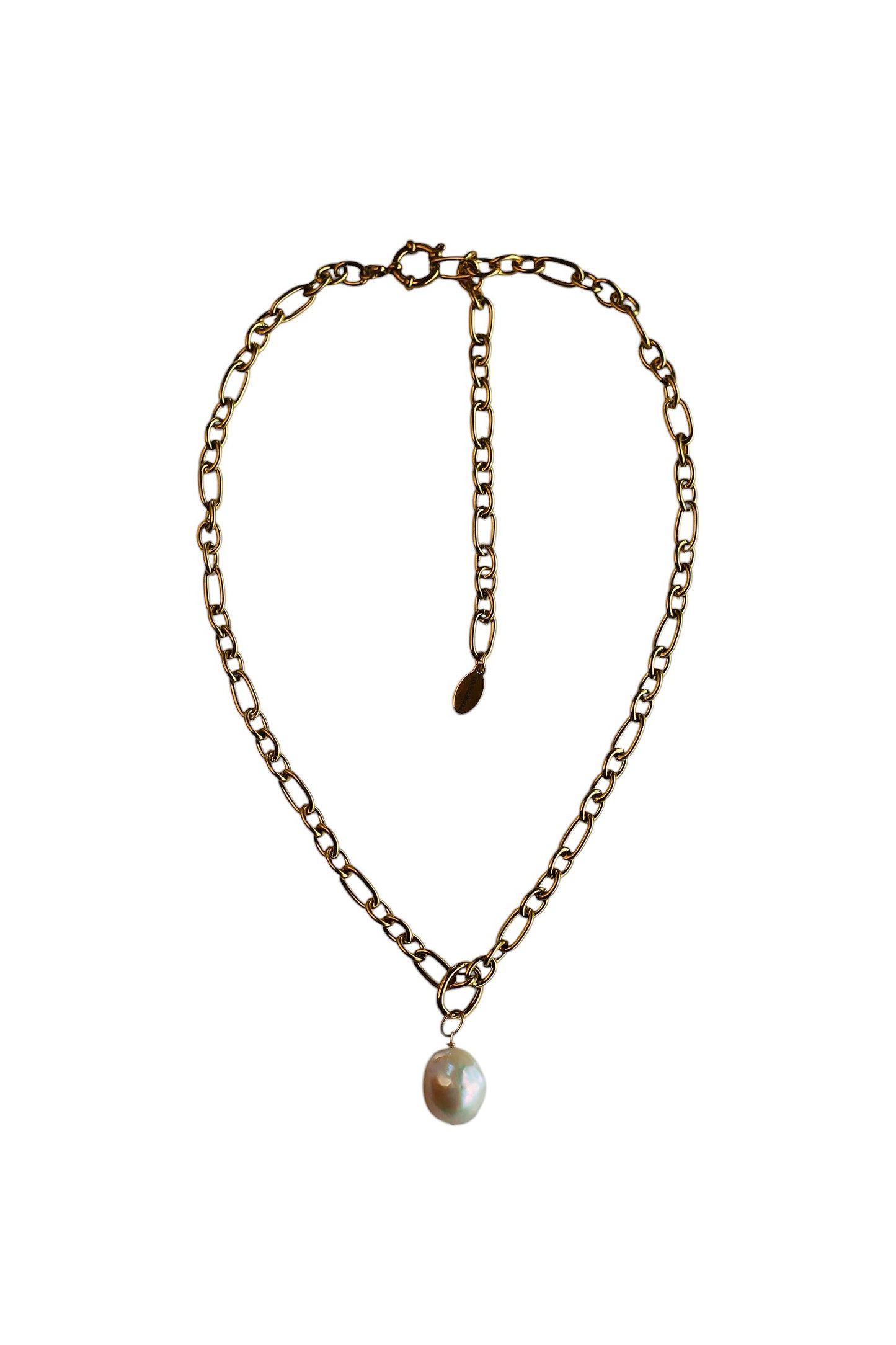 Collier perle baroque doré