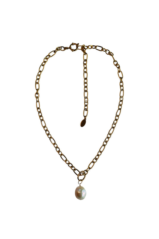 Collier perle baroque doré