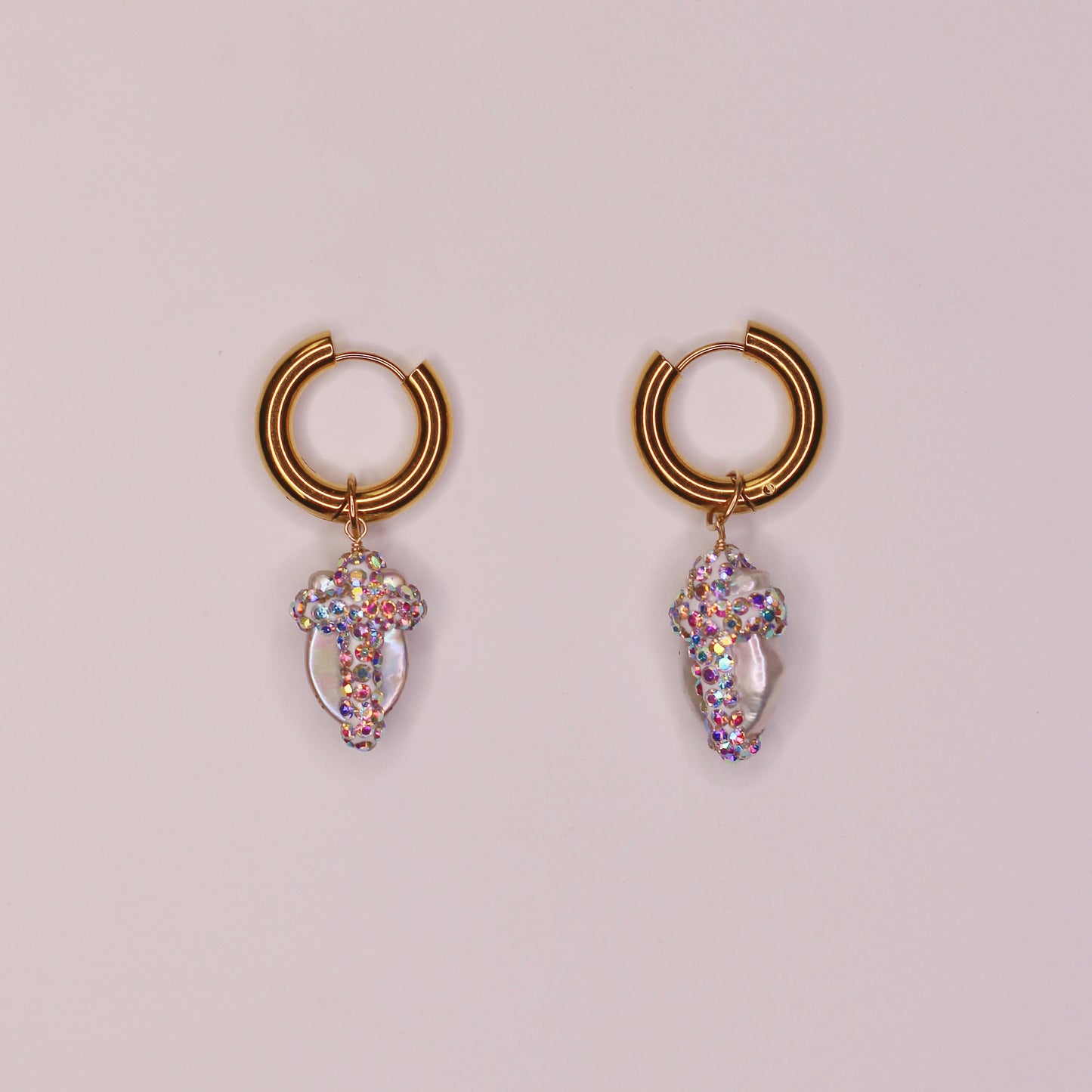 Boucles d’oreilles croix strass