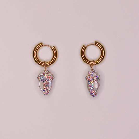 Boucles d’oreilles croix strass