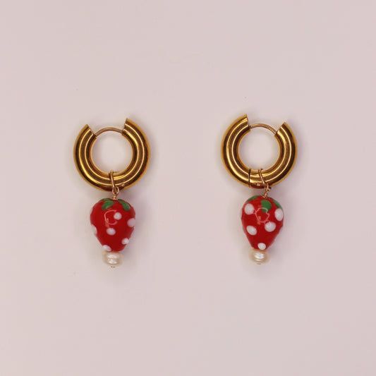 Boucles d'oreilles fraises