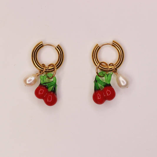 Boucles d'oreilles cerises